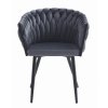 Zamatová jedálenská stolička Monterrey tmavo sivá