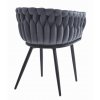 Zamatová jedálenská stolička Monterrey tmavo sivá