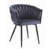 Zamatová jedálenská stolička Monterrey tmavo sivá