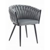 Zamatová jedálenská stolička Monterrey svetlo sivá
