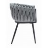 Zamatová jedálenská stolička Monterrey svetlo sivá