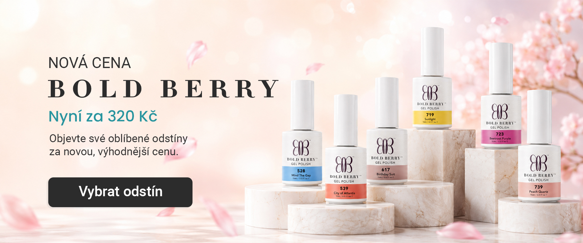 Bold Berry gel laky – nová cena 320 Kč