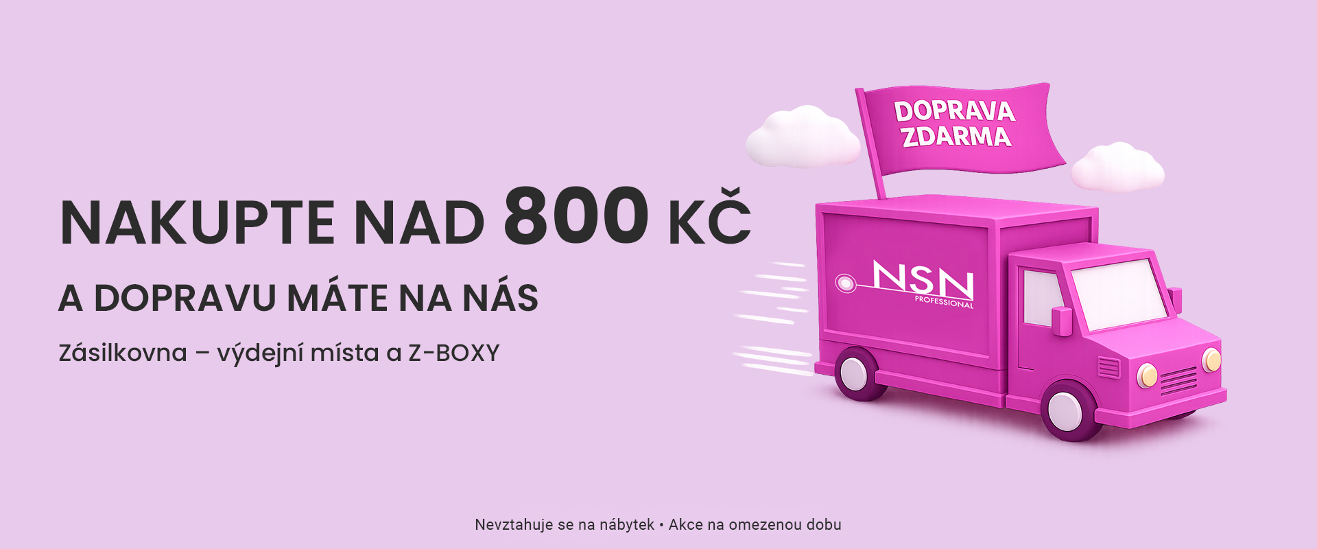 Doprava zdarma při nákupu nad 800 Kč – NSN Professional, Zásilkovna výdejní místa a Z-BOXy
