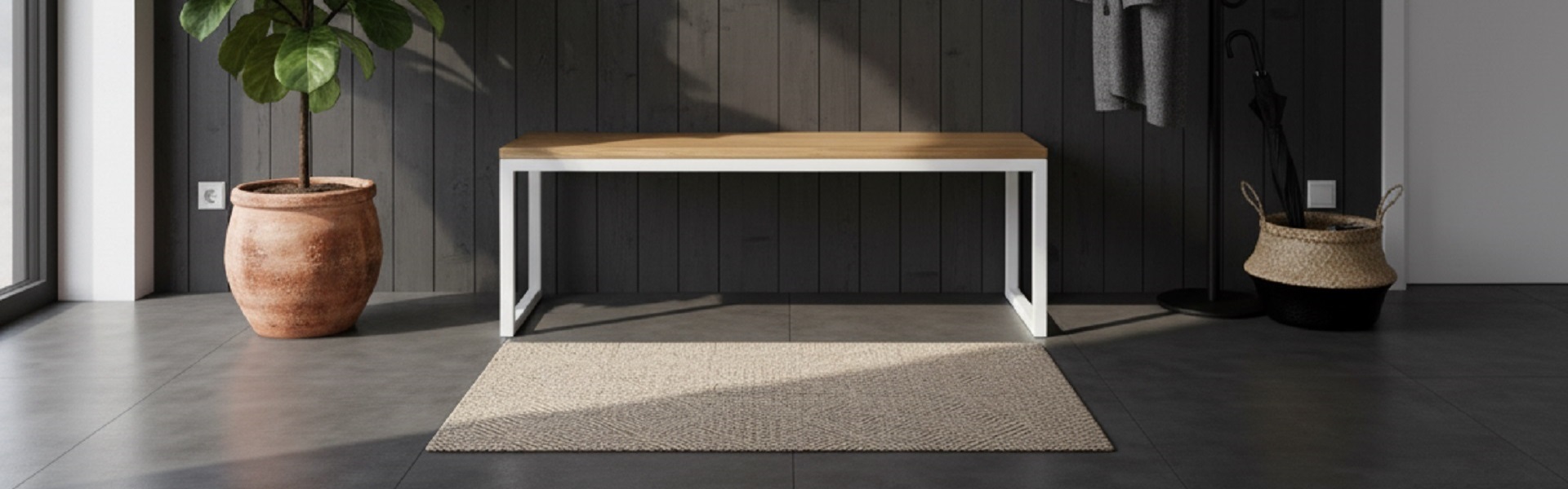 Lavice Rex - dub/kov bílá