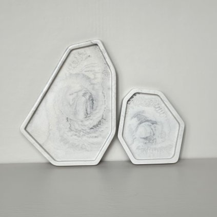 Jesmonite tácka - Hexa