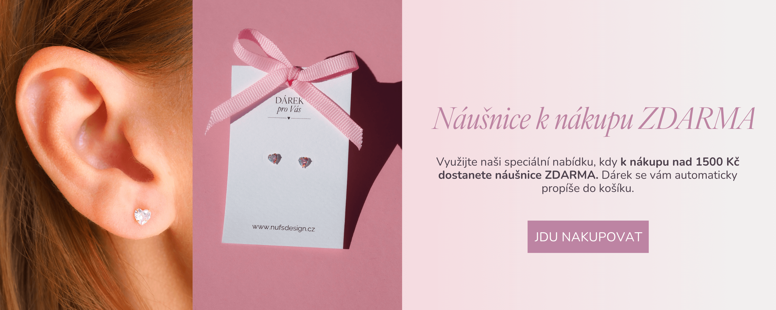 Dárek k nákupu nad 1500 Kč - náušnice Heart - Nufs Design