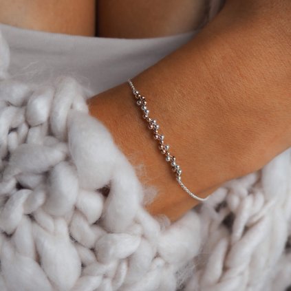 Náramek Bubble Minimal růžovo-stříbrný na řetízku Nufs Design