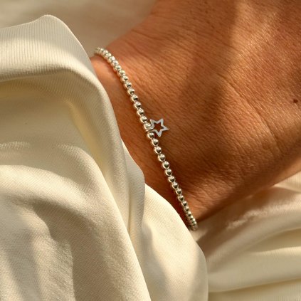 Set náramků Mini&Me Star stříbrný s hvězdou Nufs Design