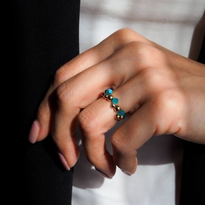 Prstýnek Bubble Shine gold filled