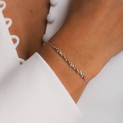 Minimalistický náramek Bubble Minimal na šňůrce mix barev kuliček Nufs Design