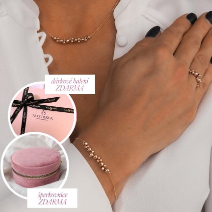 Bubble set z gold filled materiálu s dárkem šperkovnicí zdarma Nufs Design