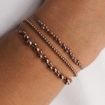 Bubble Perfection rose gold filled náramkový set na ruce Nufs Design