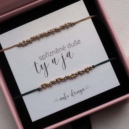 Set Bubble Minimal gold filled pro spřízněné duše v dárkovém balení Nufs Design