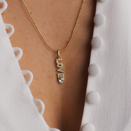 Náhrdelník s přívěskem LOVE gold filled Nufs Design