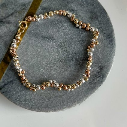Náramek Full Bubble gold filled s prodlužovacím řetízkem Nufs Desgin
