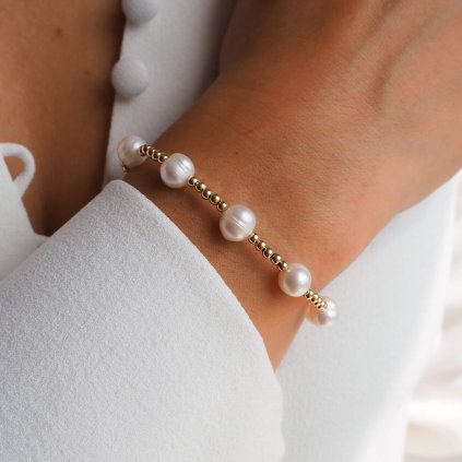 Náramek Pearl Unique gold filled Nufs Design