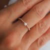 Prstýnek White rose gold filled s bílým broušeným korálkem Nufs Design
