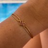 Náramek Endless Love gold filled s růžovými zirkony na zlaté saténové šňůrce Nufs Design