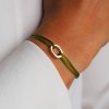 Náramek Single gold filled na saténové šňůrce Nufs Design