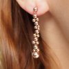 Visací náušnice Bubble Elegant rose gold filled v uchu Nufs Design