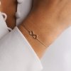 Náramek Nekonečno gold filled na dámské ruce Nufs Design