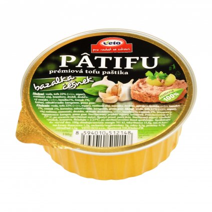 Paštika tofu bazalka-česnek Patifu-ALU 100g VETO | NUGATU