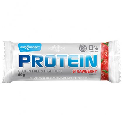 Tyčinka Protein jahoda bezl. 60g MAXSPORT | NUGATU