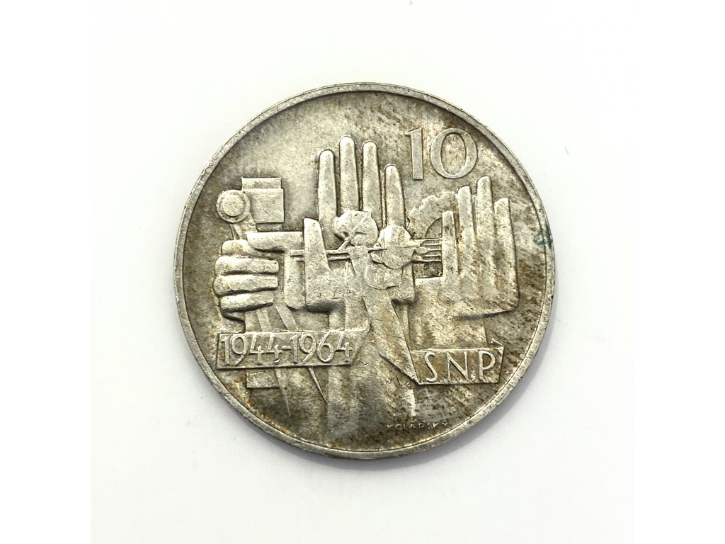 Stříbrná 10 Kčs - 20. výročí Slovenského národního povstání, 1964 ČSR BK