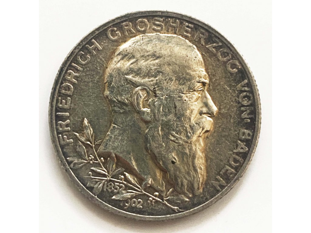 Stříbrná 2 Marka 1902 – Friedrich Grosherzog v. Baden