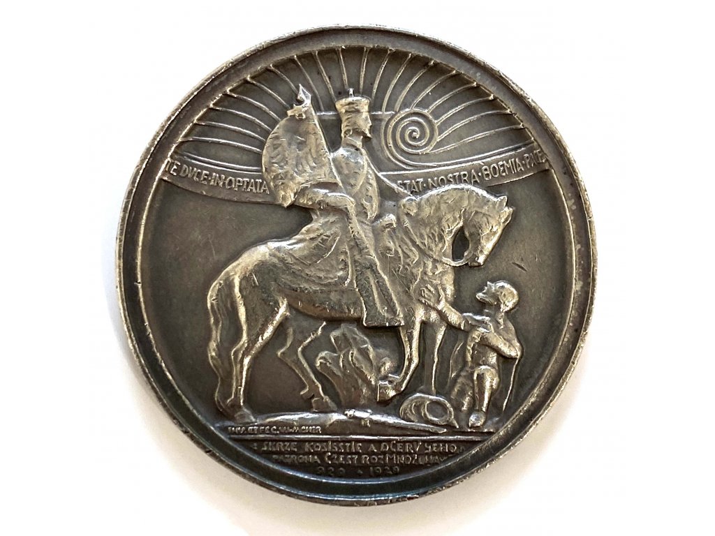 Stříbrná medaile V. Wagner – Milénium sv. Václava 1929, Jaroměř – vzácná