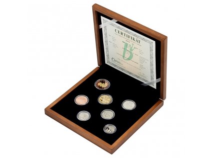 Sada oběžných mincí 2022 proof - dřevěná etue