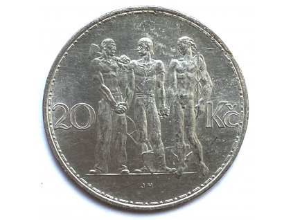 Stříbrná 20 Koruna, 1933 ČSR BK