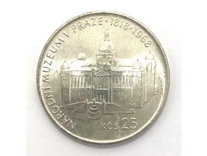 Stříbrná 25 Koruna – Národní muzeum v Praze, 1968 ČSR