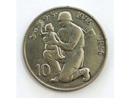 Stříbrná 10 Koruna 1955 – 10. výročí Osvobození Československa