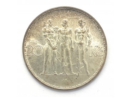 Stříbrná 20 Koruna, 1934 ČSR BK