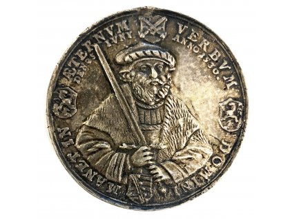 Litá stříbrná medaile 1630 Johann Georg I. starý odlitek