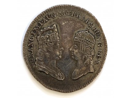 Stříbrný žeton 1751 –  Návštěva císařského páru hornouherských důlních měst – Marie Terezie