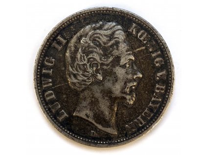 Stříbrná 5 Marka – Ludwig II. Koenig v. Bayern 1876 D