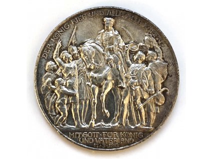 Stříbrné 3 Marky – Král zavolal 1913 Hamburk