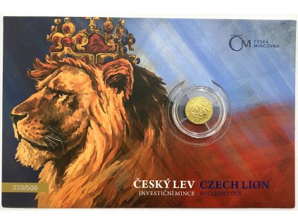 Zlatý 5 NZD Český lev – 1/25 Oz 2021 číslovaný