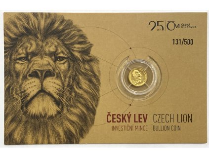 Zlatý 5 NZD Český lev – 1/25 Oz 2018 číslovaný