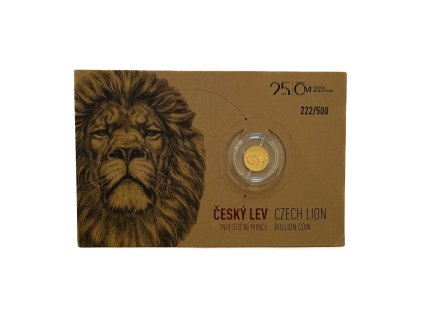 Zlatá 1/25 oz investiční mince Český lev 2018 číslo stand