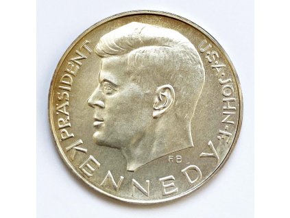 Stříbrná úmrtní medaile J. F. Kennedy 1963