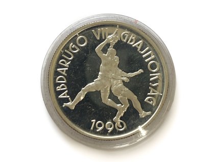 Stříbrný 500 Forint fotbal, 1989 Maďarsko proof