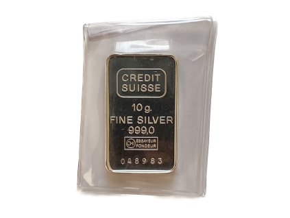 Stříbrný slitek 10 g Credit Suisse Switzerland proof