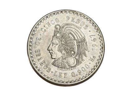 Stříbrné 5 Pesos, 1947 Mexiko