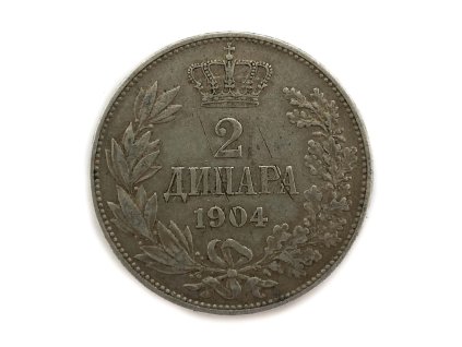 Stříbrné 2 Dináry 1904 Srbsko