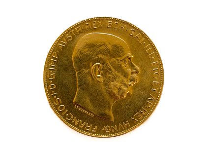 Zlatá 100 Koruna František Josef I. 1915 novoražba