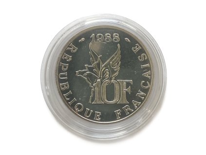 Stříbrný 10 Francs – Roland Garros, 1988 Francie proof