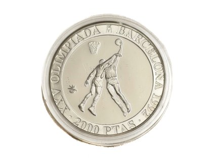 Stříbrných 2000 Pesetas – olympiáda basketbal, 1990 Španělsko proof